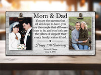 Anniversary Gift for Parents, Then and Now Picture Frame, 25th Anniversary Gift, Gift for Parents Silver Anniversary, Double Picture Frame