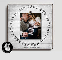 Only the Best Parents Photo Ultrasound Frame, Family Pregnancy Announcement Gift, Baby Announcement Reveal Idea Grandparents,