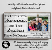 Long distance Grandparents gift, Grandparents frame, Wood picture frame, Custom picture frame, Love knows no distance, Long distance quote