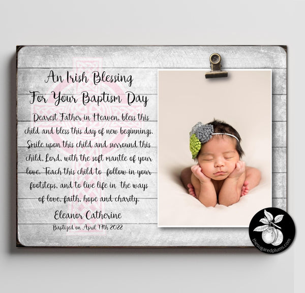 Baptism Gift Girl, Gift from Godmother, Baptism Gift for Goddaughter, Christening Gift, Baptism Frame, An Irish Blessing on Your Baptism Day