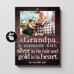 Personalized Father's Day Photo Frame | Custom Gift for Dad | Handmade Keepsake, A Granpa is Silver in his hair and Gold in his heart