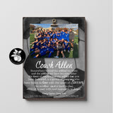 Personalized Soccer Coach Gift Ideas Picture Frame, Thank You Gifts for Coaches, End of Season Gift, Coach Retirement Gift, 9x12