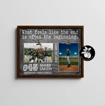 a framed picture of a baseball team
