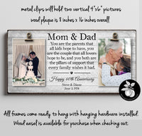 Anniversary Gift for Parents, Then and Now Picture Frame, 60th Anniversary Gift, Gift for Parents Diamond Anniversary, Double Picture Frame