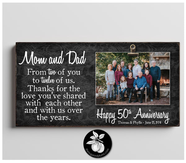 Personalized From Two of Us 50th Anniversary Gift, 40th Anniversary Gifts for parents, 25th Anniversary Frame, Double Frame. Family Picture