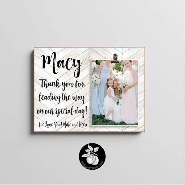 Personalized Flower Girl Frame, Wedding Thank you Gift, Gift for Niece or Sister,  Flower Girl Proposal Idea, Thank you for leading the way