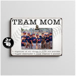 Personalized Baseball Team Mom Gift Ideas Picture Frame, Thank You Gifts for Team Mom, End of Season Gift, Team Mom Retirement Gift, 9x12