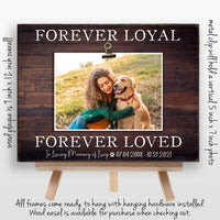 Personalized Dog Memorial Gift, Pet Memorial Picture Frame, Personalized Dog Remembrance Photo, Forever Loyal Forever Loved