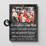 Personalized Hockey Team Mom Gift Ideas Picture Frame, Thank You Gifts for Team Mom, End of Season Gift, Team Mom Retirement Gift, 9x12