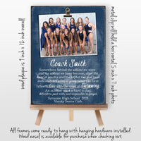 Personalized Swimming Coach Gift Ideas Picture Frame, Thank You Gifts for Swim Team Coaches, End of Season Gift, Coach Retirement Gift, 9x12