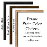 a set of three frames with the words frame stain color choices