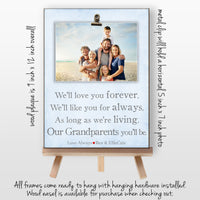 I'll Love You Forever Picture Frame, Gift for Grandma or Grandpa, Mother's Day Gift Ideas, Custom Baby Shower Present, Christmas Present