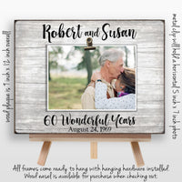 Anniversary Frame for Parents, 60th Anniversary Gift, Then and Now Picture Frame, Gift for Parents Silver or Golden Anniversary