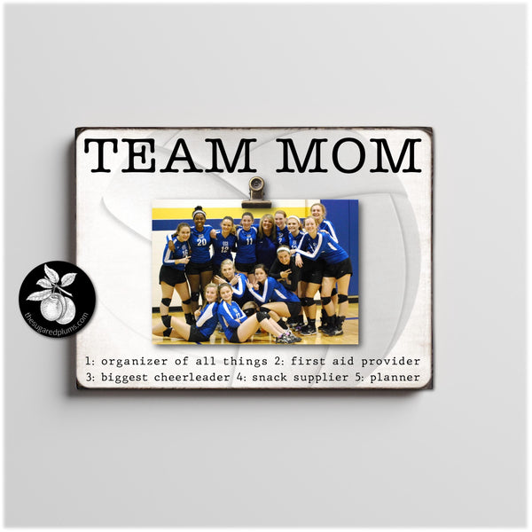 Personalized Volleyball Team Mom Gift Ideas Picture Frame, Thank You Gifts for Team Mom, End of Season Gift, Team Mom Retirement Gift, 9x12