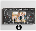 Long distance Grandparents gift, Grandparents frame, Wood picture frame, Custom picture frame, Love knows no distance, Long distance quote