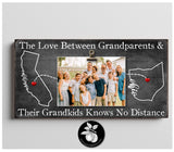 Long distance Grandparents gift, Grandparents frame, Wood picture frame, Custom picture frame, Love knows no distance, Long distance quote