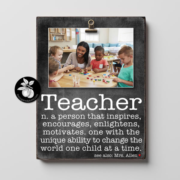 Personalized Teacher Appreciation Frame - Great Christmas Gift or End of Year Thank You Gift 9x12 The Sugared Plums Frames