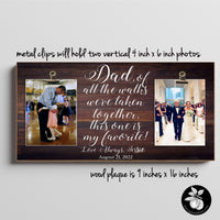 Father of the Bride Gift From Bride, Of All The Walks Picture Frame, Then and Now, Gifts For Dad on Wedding Day, 9x16