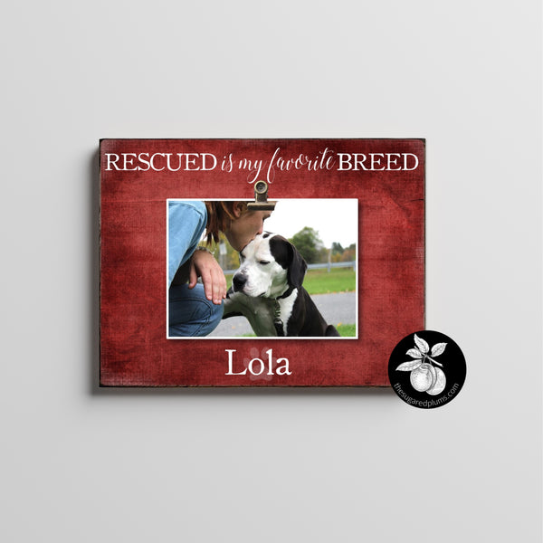 Personalized Adopt a Pet Picture Frame, Dog Adoption Gift Idea, Unique Cat Rescue, Rescued Is My Favorite Breed Picture Frame, Cat Rescue