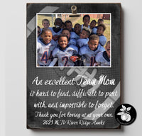 Personalized Football Team Mom Gift Ideas Picture Frame, Thank You Gifts for Team Mom, End of Season Gift, Team Mom Retirement Gift, 9x12