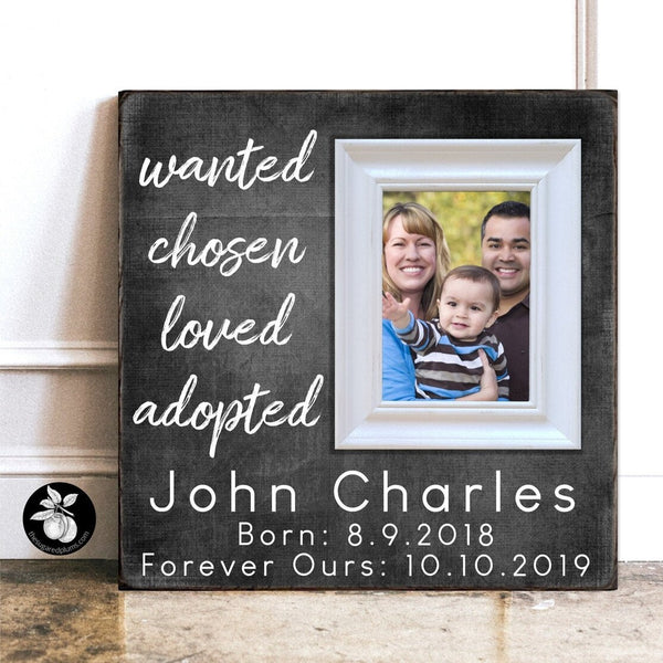 Wanted, Chosen, Loved, Adopted, Personalized Adoption Gifts, Gotcha Day Picture Frame, Adoption Day, New Parent Gift, Adopting Baby Gift, New Dad or Mom 16x16