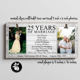25th Anniversary Gift for Parents, Then and Now Picture Frame, Wedding Gift for Parents Silver Anniversary Double Picture Frame