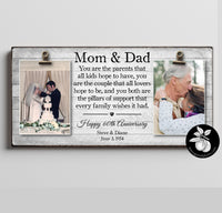 Anniversary Gift for Parents, Then and Now Picture Frame, 60th Anniversary Gift, Gift for Parents Diamond Anniversary, Double Picture Frame