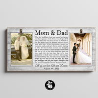 Parents Wedding Gift from Bride or Groom Picture Frame, Thank You Gift for In-Laws, After the Wedding, Clip Frame,