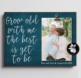 Personalized Picture Frame for Second Marriage | Custom Gift for Blended Families, Grow Old Along With Me, The Sugared Plums