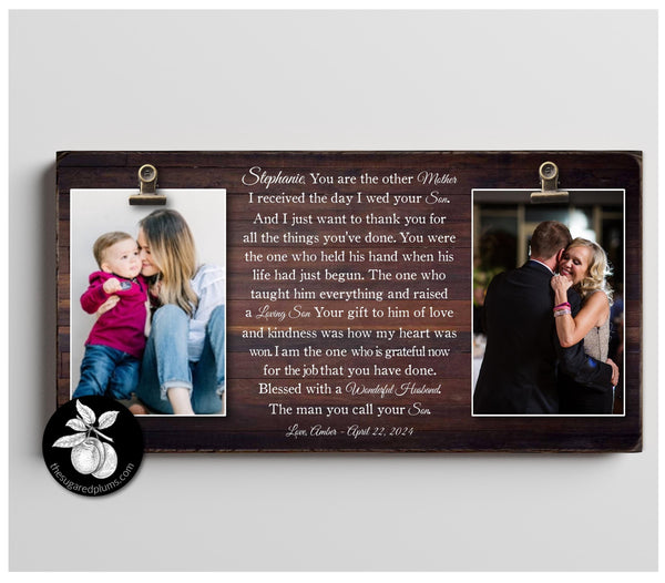 Mother of the Groom Gift from Bride, Mother In Law Gift from Bride, Wedding Gift for Mom and Dad, Personalized Picture frame Wedding,