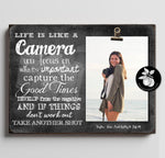 Personalized Gift for Photographer, Graduation Gift, Senior Gift Idea, College Dorm Decor, Life Is Like A Camera, Photography Clip Frame