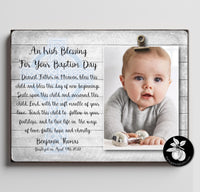 Baptism Gift Boy, Gift from Godmother, Baptism Gift for Godson, Christening Gift, Baptism Frame, An Irish Blessing on Your Baptism Day