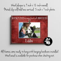 Personalized Adopt a Pet Picture Frame, Dog Adoption Gift Idea, Unique Cat Rescue, Rescued Is My Favorite Breed Picture Frame, Cat Rescue