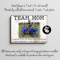 Personalized Soccer Team Mom Gift Ideas Picture Frame, Thank You Gifts for Team Mom, End of Season Gift, Team Mom Retirement Gift, 9x12