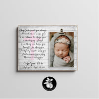 Baptism Gift Girl, Gift from Godmother, Baptism Gift for Goddaughter, Christening Gift, Baptism Frame, May God Grant You Always 9x12