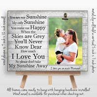 Personalized Mothers Day Gift For Mom, Unique Gift For Grandma, First Mothers Day Gift Idea, You are My Sunshine Picture Frame