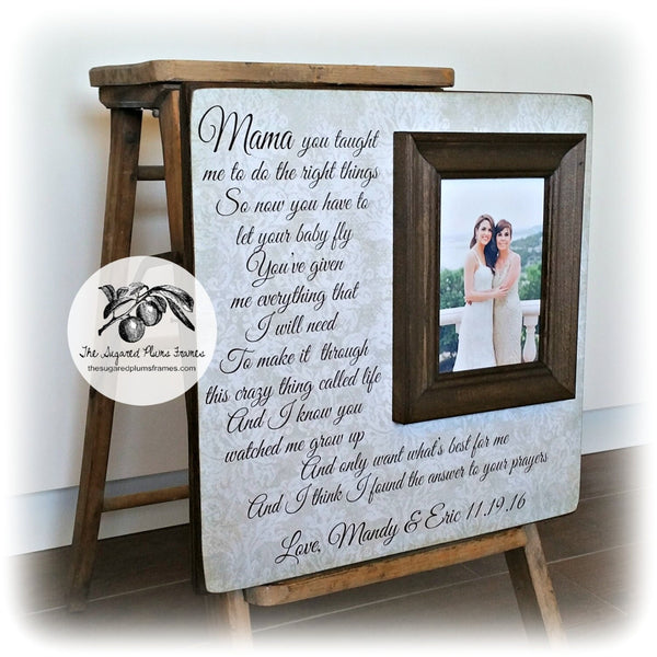 Mother of the Bride Gift from Bride, Mothers Day Gift for Mom Frame, Mama's Song, 16x16 The Sugared Plums
