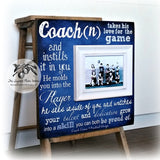 Basketball Coach Gift, Coach Gift Idea,  Soccer Coach, Football Coach, Gymnastics Coach, Baseball Coach, Picture Frame 16x16