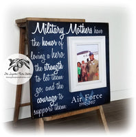 Military Mothers Picture Frame From Son or Daughter, Air Force Mom, Navy Wife, Coast Guard Dad, Army Parents, 16x16 The Sugared Plums