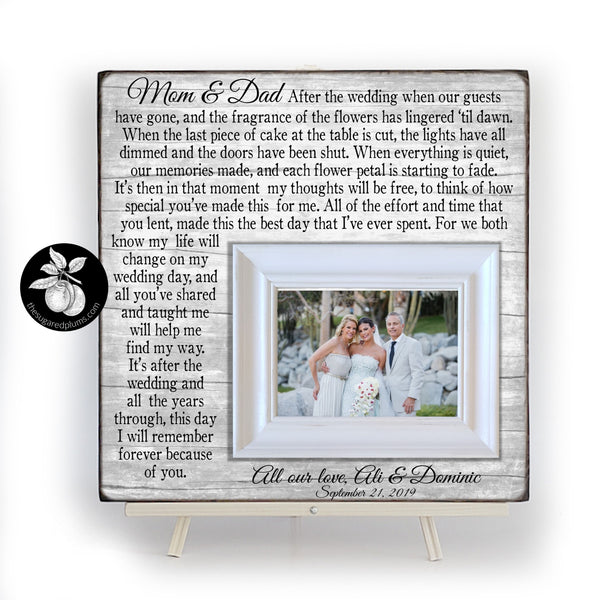 Wedding Gift for Parents Picture Frame, Rustic Wedding Decor, 16x16 The Sugared Plums Frames