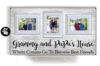 Grandparent Gifts For Christmas Picture Frame, Personalized Mothers Day Gift for Grandma, Where Cousins Go To Become Best Friends 16x30