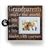 Grandparents Make the World, Personalized Gift For Grandma and Grandpa, Grandparent Gifts for Christmas, Mothers Day gift for Grandma 16x16 The Sugared Plums Frames