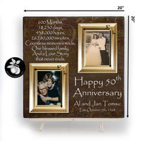 50th Anniversary Picture Frame for Parents, Gold Anniversary Gift, 20x20 The Sugared Plums Frames