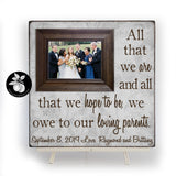 Gifts for Parents on Wedding Day, All That We Are, Wedding Picture Frame, Gift for Mom and Dad, 16x16 The Sugared Plums Frames