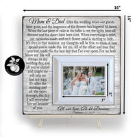 Wedding Gift for Parents Picture Frame, Rustic Wedding Decor, 16x16 The Sugared Plums Frames
