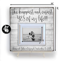 The Happiest and Easiest Yes of My Life - Engagement Gifts for Couple, Personalized Engagement Party Gifts, Engagement Picture Frame, 16x16 The Sugared Plums