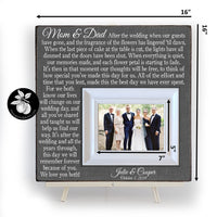 Wedding gift for parents Picture Frame, Parents of the Bride Wedding Gift, After the Wedding 16x16