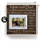 25th Wedding Anniversary Gift for Parents, Silver Anniversary Gift, 25th Wedding Anniversary Gift, Anniversary Keepsake Frame 16x16