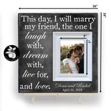 This Day I Will Marry - Unique Wedding Gift for Couple Picture Frame, Personalized Engagement Gift, Anniversary Gift for Wife, 16x16