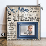 Personalized Gift for Godson Picture Frame, Baptism Gift for Baby Boy, Irish Blessing Print, Adoption Gifts, Woodland Nursery Decor Boy